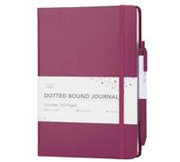 Mr. Pen- Dotted Journal Notebook, Raspberry, 160 Pages, 1pc pen + 50 pcs sticky tabs, A5 Size(5.7 * 7.9)