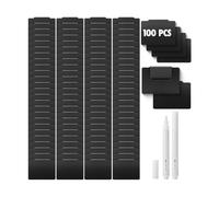 Mr. Pen - Etichette per cestini con clip, set da 102 pezzi, 100 etichette rimovibili per contenitori con clip e 2 pennarelli a gesso. Etichette p