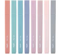 Mr. Pen - Evidenziatori estetici, 8 pezzi, punta a scalpello, colori terrosi, colori assortiti, set di evidenziatori pastello che non traspaiono per la Bibbia