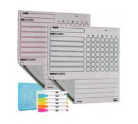 Mr. Pen Lavagna magnetica cancellabile a secco per pi bambini, confezione da 2 con 6 pennarelli con cappuccio e tabella magnetica per le faccend