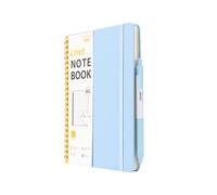 Mr. Pen- Lined Spiral Journal Notebook for Women & Men, 160 Pages, Leather Hardcover Notebook, A5(5.7" x 7.9"), Blue, 1 Pc Pen, 50 Pcs Sticky Notes, 1 Elastic Band