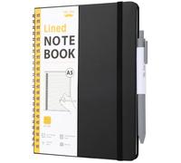 Mr. Pen- Lined Spiral Journal Notebook for Women & Men, 160 Pages, Leather Hardcover Notebook for Work & Note Taking, Journals for Writing, A5(5.7" x 7.9"), Black, 1 Pc Pen, Elastic Band, 50 Pcs