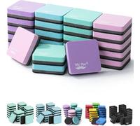 Mr. Pen - Mini cancellini magnetici cancellabili a secco, 5,1 x 5,1 cm, confezione da 24, piccole e colorate cancellabili a secco, per bambini, insegnanti, studenti e forniture scolastiche