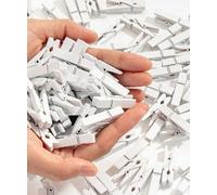 Mr. Pen - Mollette in legno naturale, 132 pezzi, 3,6 cm, mini mollette bianche per appendere quadri, piccole mollette in legno, mollette per abbigliamento, mini mollette per foto, piccole mollette per