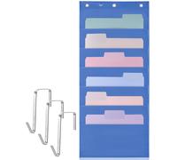 Mr. Pen - Organizzatore di documenti da parete sospeso con 6 tasche, blu, 3 ganci sopraporta inclusi, organizzatore di documenti da porta, organi