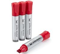 Mr. Pen - Pennarelli indelebili Jumbo, confezione da 4, rosso, punta a scalpello, pennarelli indelebili grandi, set di pennarelli indelebili colorati, pennarelli indelebili, pennarelli enormi per