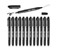 Mr. Pen Permanentmarker mit Doppelspitze, 12er-Pack, Schwarz, feine und ultrafeine Spitze