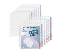 Mr. Pen - Protezioni trasparenti per fogli con 8 linguette, 2 set, divisori in plastica per raccoglitore a 3 anelli, divisori per pagine indice inseribili linguette multicolore