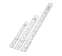 Mr. Pen - Righelli in acciaio inossidabile, 3 pezzi, 15,2 cm, 20,3 cm e 30,5 cm, righello in metallo piccolo righello in metallo da 15,2 cm, righello sottile piatto, righello in acciaio inox da 30,5