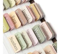 Mr. Pen - Tabs Bibbia, 75 linguette laminate a tema Boho per donne e uomini, linguette per studio Bibbia, grandi schede di indice biblico, etichette per libri, Mr. Pen Bibbia Tabs