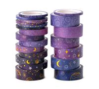 Mr. Pen-Washi Tape Set 21 Rolls Outer Space Design decorativo con misuratore a nastro Washi per il journaling Craft