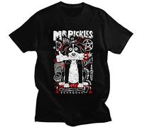 Mr Pickles T Shirt Men Soft Cotton Collie Dog T-Shirt O-Neck Short Sleeved Funny TV Adult Adultswim Mature Dog Evil Satan Tee Black S