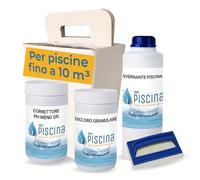 MR PISCINA Kit Svernamento Professionale per Piscina, Set Completo Chiusura Invernale con Svernante, Dicloro Shock, pH Meno e Accessori, Valigetta Salvaspazio, per Piscine fino a 10 m³