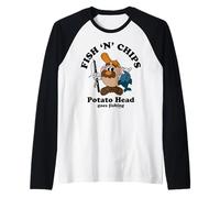 Mr Potato Head Classic Fish N Chips Maglia con Maniche Raglan