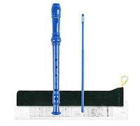 Mr.Power Flauto dolce soprano in stile tedesco, chiave C, 8 fori, strumento facile per principianti, scuola, studenti, intrattenimento domestico (blu)
