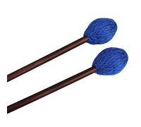Mr.Power Marimba Mallets - Testa in filato con manico in legno e manico in acero, bacchette per strumenti a percussione per basso (testa in filato morbido, blu)