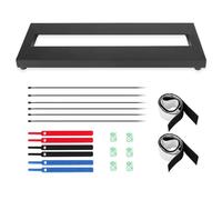 Mr.Power Mini pedaliera da 38,1 x 14,5 cm, in lega di alluminio super leggera, effetto per chitarra e basso, con accessori, nastro adesivo ad anello, fascette, morsetti CabIe (pedaliera piccola)