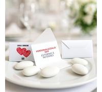 Mr Pubblicità 60 Bigliettini Bomboniera - PERSONALIZZALO QUI - Fronte e Retro - Aggiungi la tua immagine e frase - fazzoletti confetti Matrimonio, Battesimo, Laurea, Nascita, Comunione, Compleanno