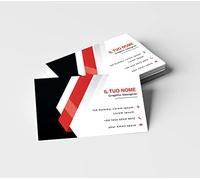 Mr Pubblicita - Biglietti da Visita Personalizzati 8,5x5,5 cm - Stampa su Cartoncino 350gr Patinato Lucido - Scegli Template, Personalizza Online, Spedizione Rapida 24/48h