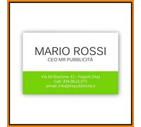Mr Pubblicita - Biglietti da Visita Personalizzati 8,5x5,5 cm - Stampa su Cartoncino 350gr Patinato Lucido - Scegli Template, Personalizza Online, Spedizione Rapida 24/48h