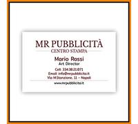 Mr Pubblicita - Biglietti da Visita Personalizzati 8,5x5,5 cm - Stampa su Cartoncino 350gr Patinato Lucido - Scegli Template, Personalizza Online, Spedizione Rapida 24/48h