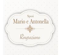 Mr Pubblicità - N. 100 -Adesivi Matrimonio con Stampa Inclusa Personalizzati con nome e data, Tag nozze, etichette adesive per sposi,nozze, Chiudipacco Sacchetti Bomboniere Scatoline