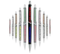 Mr Pubblicità Penna a Sfera Personalizzabile, Penna a Sfera Personalizzata, soft touch, nome, logo o messaggio con 2 stampe (50, Nero)