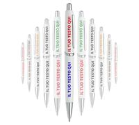 Mr Pubblicità Penna a Sfera Personalizzabile, Penna a Sfera Personalizzata, soft touch, nome, logo o messaggio con 2 stampe (15, Bianco)