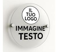 Mr Pubblicità - Targa Personalizzata Plexiglass Personalizzata, Stampata con Logo Testo o Immagine, Insegna, Cartello, Targhetta (cerchio 20 cm)