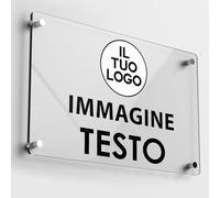 Mr Pubblicità - Targa Personalizzata Plexiglass Personalizzata, Stampata con Logo Testo o Immagine, Insegna, Cartello, Targhetta (30x20 cm)