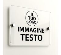 Mr Pubblicità - Targa Personalizzata Plexiglass Personalizzata, Stampata con Logo Testo o Immagine, Insegna, Cartello, Targhetta (20x15 cm)