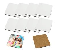 MR.R 10 pezzi sottobicchieri quadrati in MDF a sublimazione, sottobicchieri assorbenti per trasferimento di calore, sottobicchieri per feste e artigianato fai-da-te