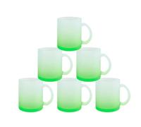 MR.R 11 once Set di 6 sublimazione Blanks Tazza in vetro verde smerigliato, tazze da caffè con manico per trasferimento termico del rivestimento termico