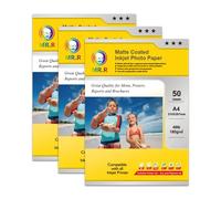 MR.R 180gsm A4X50 Fogli Carta fotografica a getto d'inchiostro opaca su un lato Carta fotografica opaca a asciugatura istantanea Fogli fotografici bianchi luminosi impermeabili