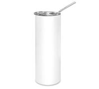 MR.R 20oz Bicchiere vuoto bianco a sublimazione Bicchieri dritti sottili Bicchieri in metallo con cannuccia
