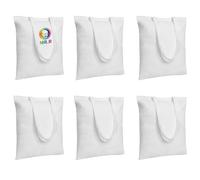 MR.R Blank Sublimazione 2 Pezzi 14''X16'' Borsa Tote in Tela Riutilizzabile Bianca, Borsa per la Spesa Leggera, Sacchetti Regalo, Borse per Libri con Stampa a Trasferimento di Calore