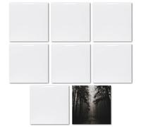 MR.R Confezione da 8 pezzi di piastrelle in ceramica bianca lucida per stampa a sublimazione, 15 x 15 cm, cornice portafoto personalizzata, per matrimoni, compleanni, decorazioni (15 x 15 cm)