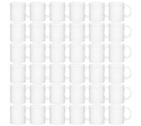 MR.R Set di 36 tazze da caffè in ceramica bianca a sublimazione per lavastoviglie, 325 ml, in ceramica, classiche, per latte, tè, cola, acqua