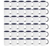 MR.R Sublimazione Blanks - Tazze da caffè in ceramica con tazza di colore blu scuro, interno e manico, per tè al latte, acqua di cola, 311,8 g, set di 36