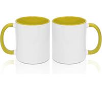 MR.R Tazze da caffè vuote a sublimazione da 311,8 ml, tazza bianca con interno e manico, set da 2
