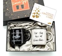 Mr Right e Mrs Always Right coppie tazze da caffè tazze caffè in ceramica regalo nozze per coppia anniversario fidanzamento sposa sposo coppie regali anniversario per coppia (bianco e nero ovale )