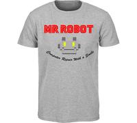 Mr Robot Sorriso Logo Stile T Shirt Fsociety Hacker Collective TV Evil Corp Uomo