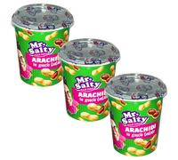 Mr Salty Snack Salati Arachidi in Guscio Tostate | 3 Bicchieri da 80gr