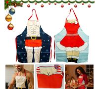 Mr Sei Confezione & Signora Claus Natale Grembiule Set 2 Design Divertente