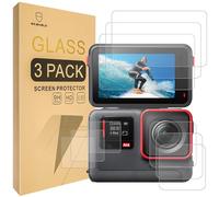 Mr.Shield Pellicola Protettiva per Insta360 Ace [Not for Insta360 Ace Pro] [3+3 Glass + 3 PET] Vetro Temperato [9H Durezza] [3 Pezzi] Protezione Schermo Senza Bolle