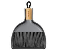 MR.SIGA Mini set paletta e spazzola, spazzola e paletta portatile per la pulizia con manico in bambù, grigio, 1 set