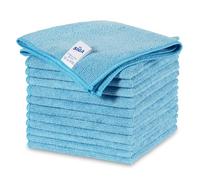 MR.SIGA Panni Microfibra per la Pulizia, Senza Aloni, Confezione da 12 Pz | Panni in Microfibra Multiuso, Super Assorbenti, Riutilizzabili per Pulizia Domestica, Colore Celeste, 32 x 32 cm