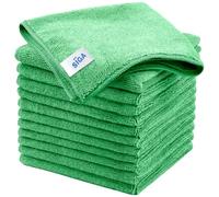 MR.SIGA Panni per la Pulizia in Microfibra, Panni Multiuso in Microfibra, Panni per la Pulizia Senza Striature, Confezione da 12, Verde, Dimensioni 32 x 32 cm