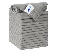MR.SIGA Panno per la pulizia in microfibra, asciugamani multiuso in microfibra, stracci per la pulizia senza striature, confezione da 15, grigio, dimensioni 30 x 30 cm