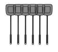 MR.SIGA Scacciamosche a manico lungo per uso intensivo, nero, confezione da 6 pz